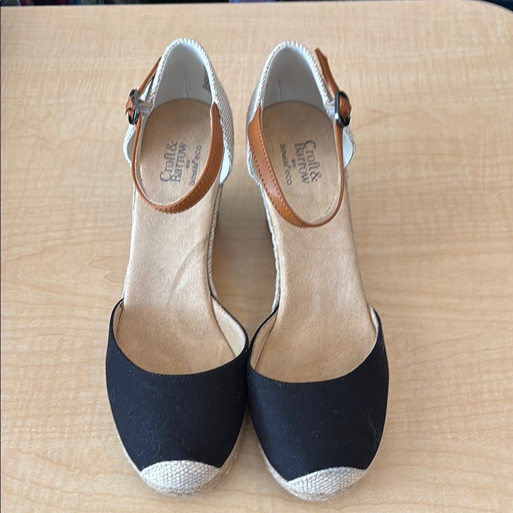 Croft & Barrow Black and Tan Espadrille Wedges